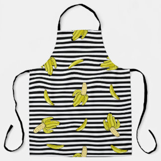 Cartoon banana patches: retro style. apron