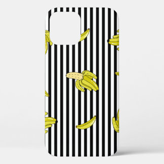 Cartoon banana patches: retro style. iPhone 12 case