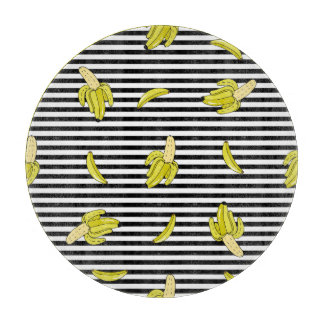 Cartoon banana patches: retro style. cutting board