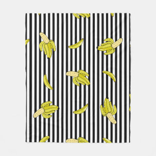 Cartoon banana patches: retro style. fleece blanket