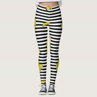 Cartoon banana patches: retro style. leggings