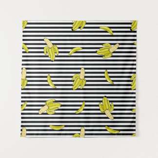 Cartoon banana patches: retro style. tapestry