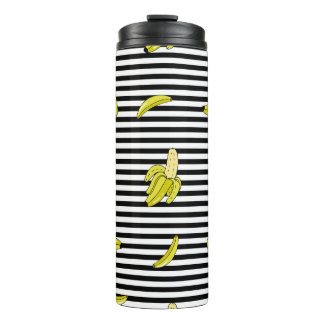 Cartoon banana patches: retro style. thermal tumbler