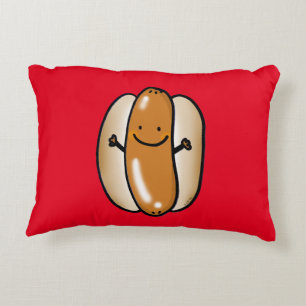 cartoon barbecue hot dog sausage love decorative pillow