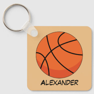 Cartoon Basketball Ball Add Name Keychain