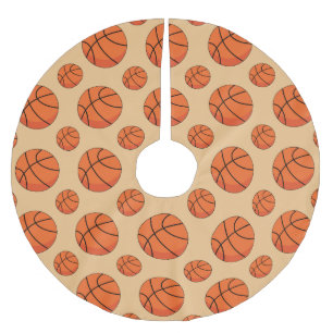 Cartoon Basketball Ball Brushed Polyester Tree Skirt