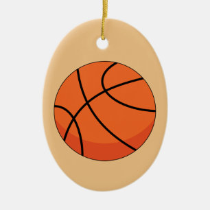 Cartoon Basketball Ball Ceramic Ornament
