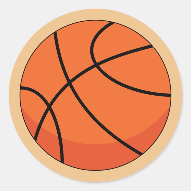Cartoon Basketball Ball Classic Round Sticker (Front)