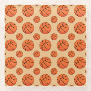 Cartoon Basketball Ball Glass Coaster