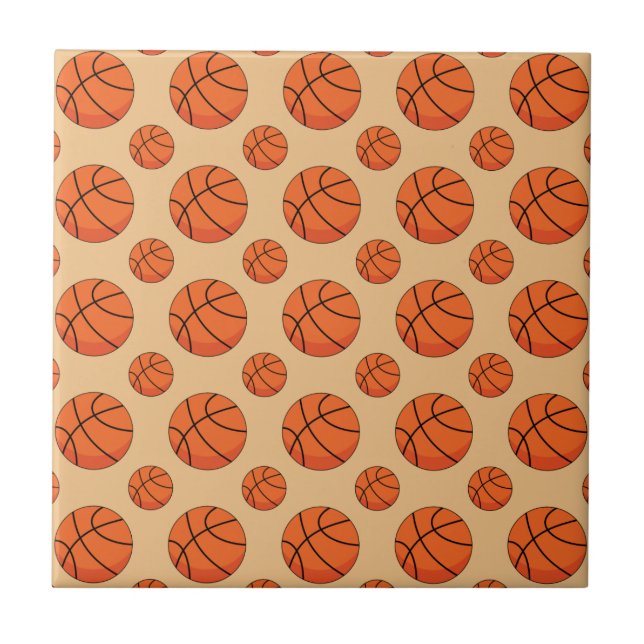 Cartoon Basketball Ball Tile (Front)