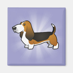 Cartoon Basset Hound Magnet