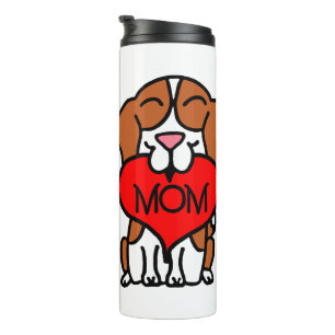Cartoon Beagle Heart Mom Thermal Tumbler