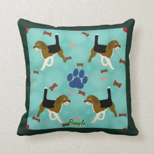 Cartoon Beagle Throw Pillow