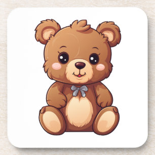 Cartoon bear illustration coaster