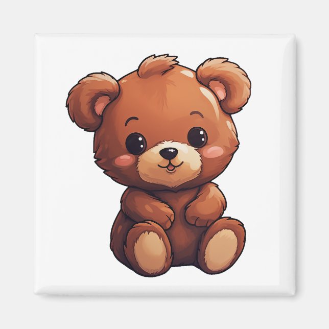 Cartoon bear illustration magnet (Front)