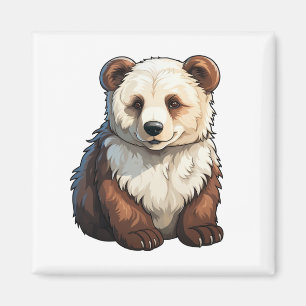 Cartoon bear illustration magnet