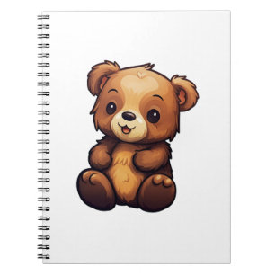 Cartoon bear illustration notebook
