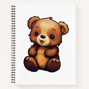Cartoon bear illustration notebook