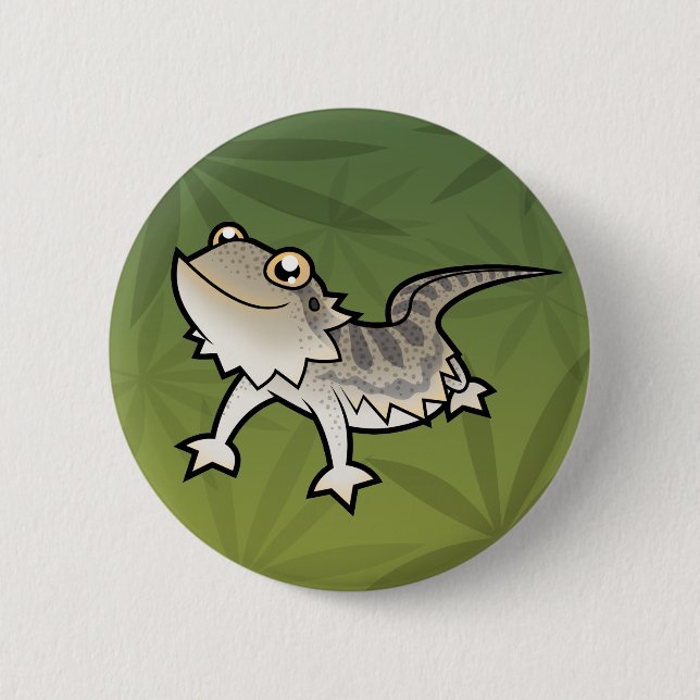 Cartoon Bearded Dragon / Rankin Dragon 2 Inch Round Button (Front)
