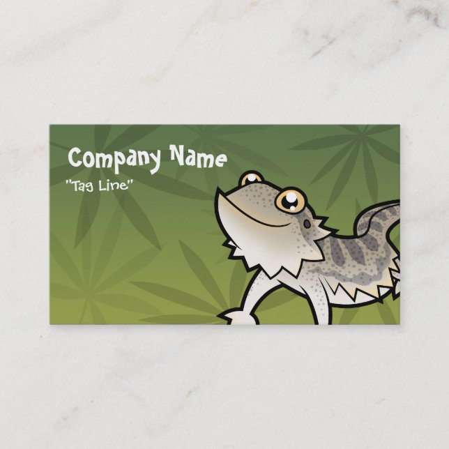 Cartoon Bearded Dragon / Rankin Dragon Business Card (Front)