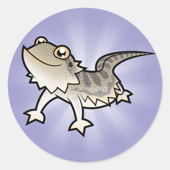 Cartoon Bearded Dragon / Rankin Dragon Classic Round Sticker (Front)