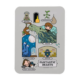 Cartoon Beasts In Habitats Magnet