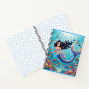 Cartoon Beautiful Mermaid under the Sea Notebook