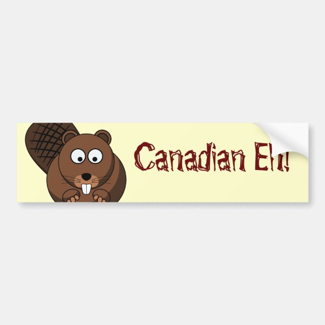 Cartoon Beaver Bumper Sticker (Front)