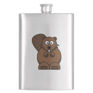 Cartoon Beaver Hip Flask