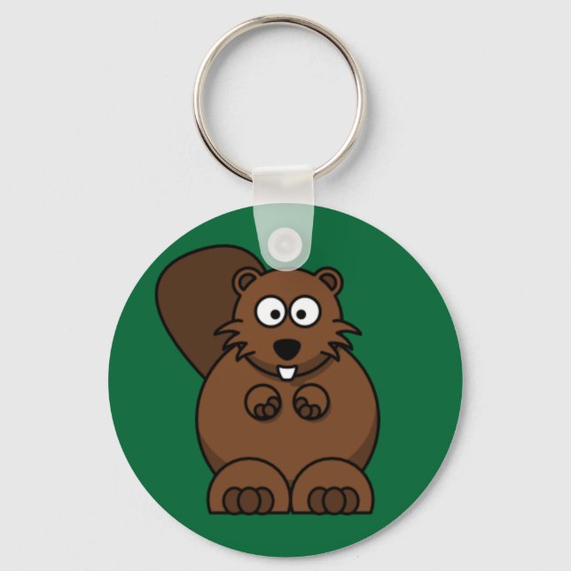 Cartoon Beaver Keychain (Front)