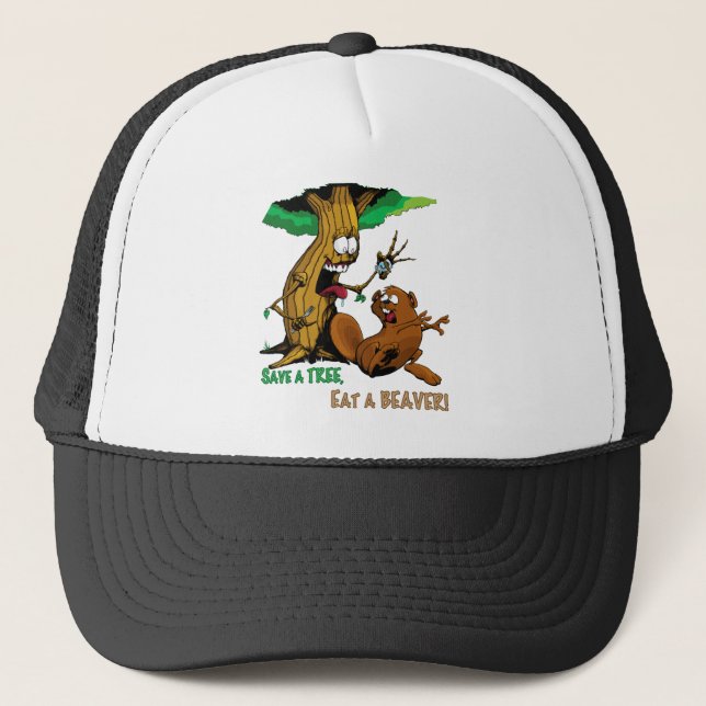 cartoon-beaver trucker hat (Front)