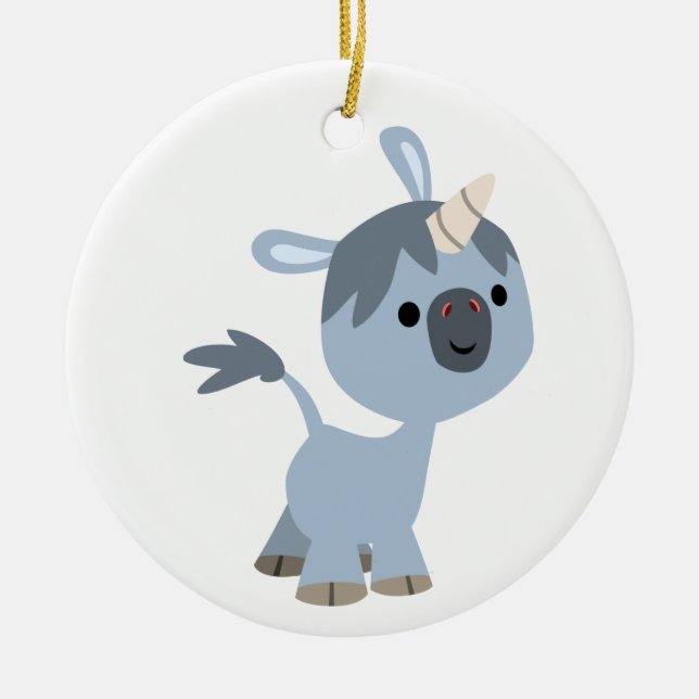 Cartoon Bébé sympa Unicorn Ornement (Devant)