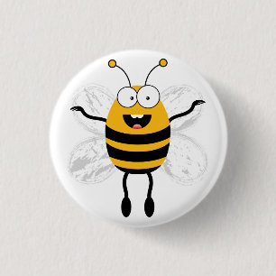 Cartoon Bee 1 Inch Round Button