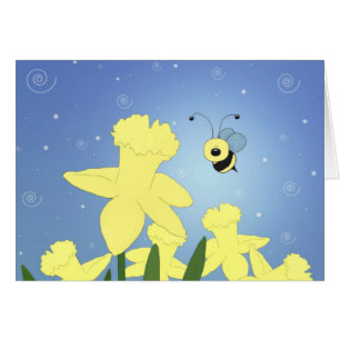 Cartoon Bee And Daffodils