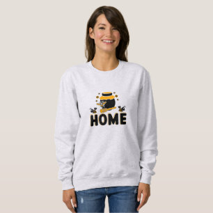 Cartoon Bee and Honey Jar "HOME" T-Shirt Sweatshirt