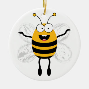 Cartoon Bee Ceramic Ornament