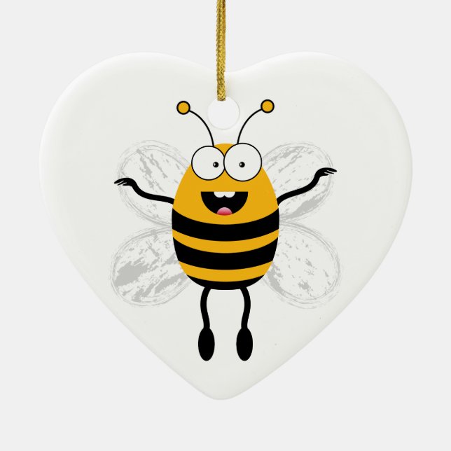 Cartoon Bee Ceramic Ornament (Back)