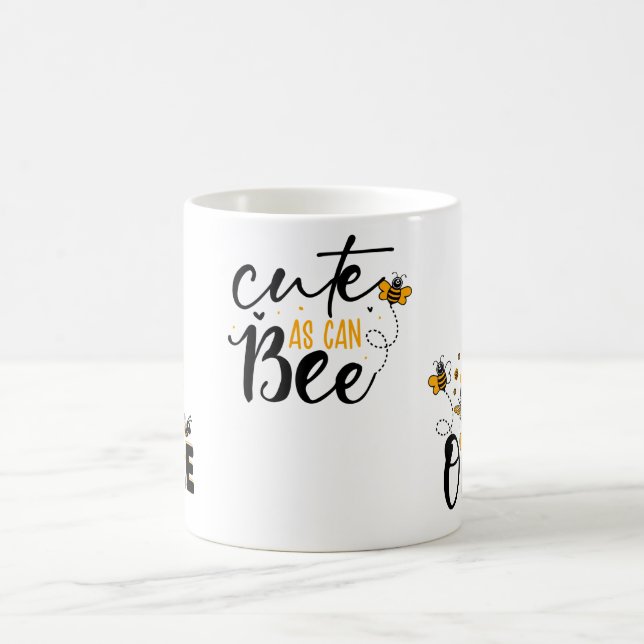 Cartoon Bee, Honey Jar, And Text Coffee Mug (Center)