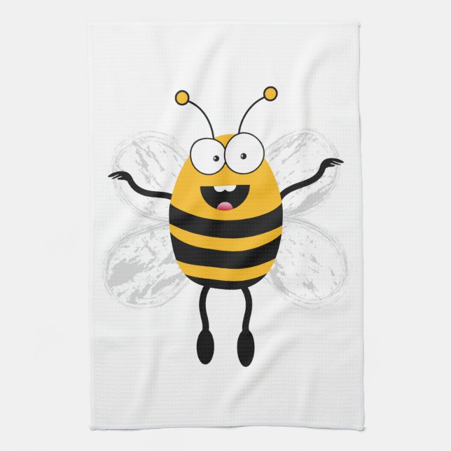 Cartoon Bee Kitchen Towel (Vertical)