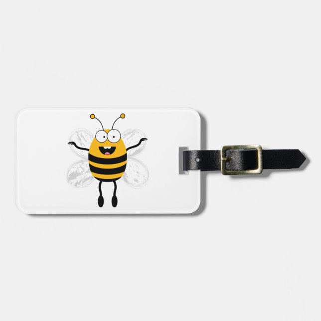 Cartoon Bee Luggage Tag (Front Horizontal)