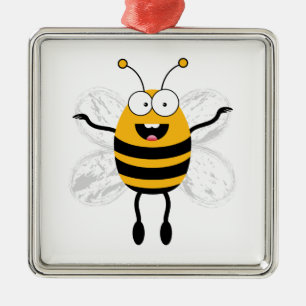 Cartoon Bee Metal Ornament