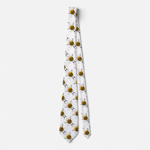 Cartoon Bee Pattern Tie