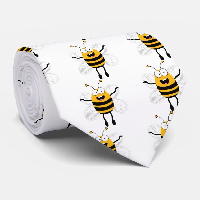 Cartoon Bee pattern Tie (Rolled)