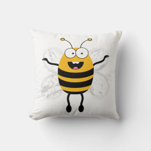 Cartoon Bee Throw Pillow