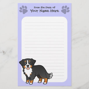 Cartoon Bernese Mountain Dog Stationery