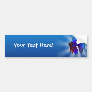 Cartoon Betta Fish / Siamese Fighting Fish Bumper Sticker