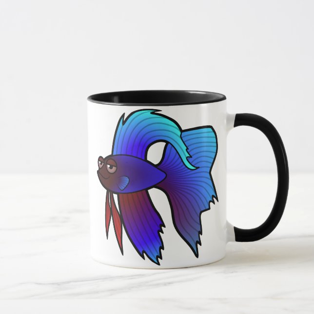 Cartoon Betta Fish / Siamese Fighting Fish Mug (Right)