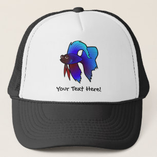 Cartoon Betta Fish / Siamese Fighting Fish Trucker Hat