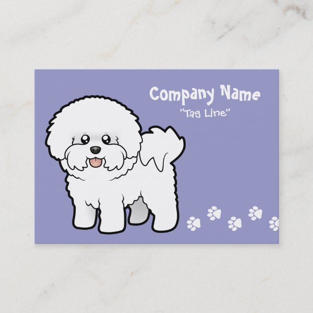 Cartoon Bichon Frise Business Card (Front)