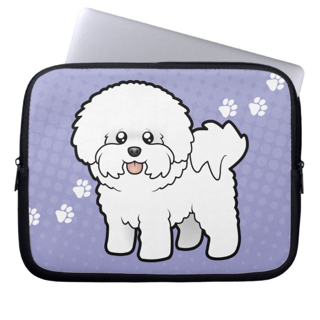 Cartoon Bichon Frise Laptop Sleeve (Front)